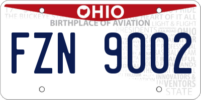OH license plate FZN9002
