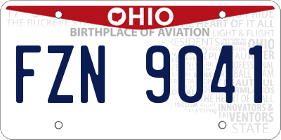 OH license plate FZN9041