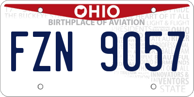 OH license plate FZN9057