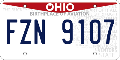 OH license plate FZN9107