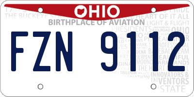 OH license plate FZN9112