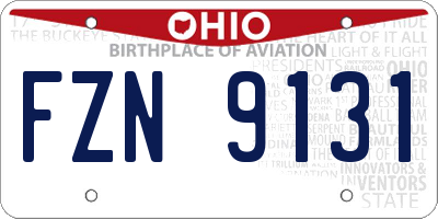 OH license plate FZN9131
