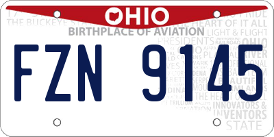 OH license plate FZN9145