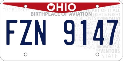 OH license plate FZN9147
