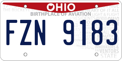 OH license plate FZN9183
