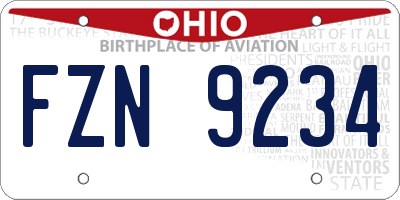 OH license plate FZN9234