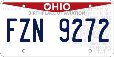 OH license plate FZN9272
