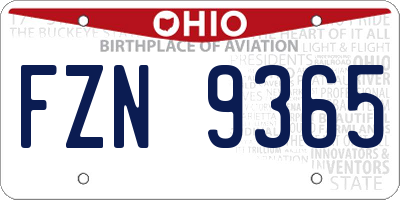 OH license plate FZN9365