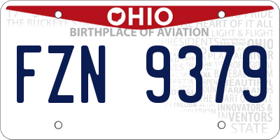 OH license plate FZN9379