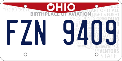 OH license plate FZN9409