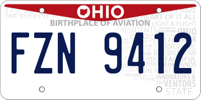 OH license plate FZN9412