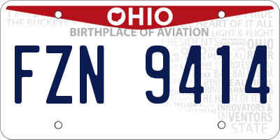 OH license plate FZN9414