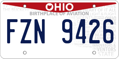 OH license plate FZN9426