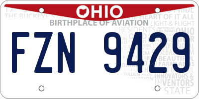 OH license plate FZN9429