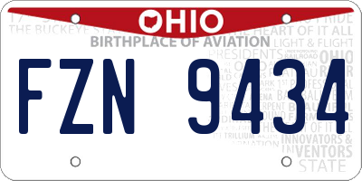 OH license plate FZN9434