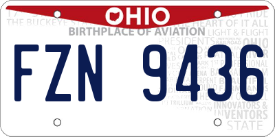 OH license plate FZN9436