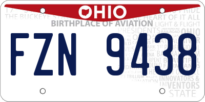 OH license plate FZN9438