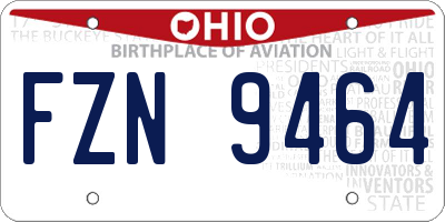 OH license plate FZN9464