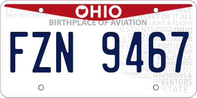 OH license plate FZN9467