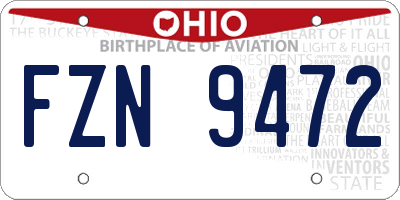 OH license plate FZN9472