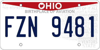 OH license plate FZN9481