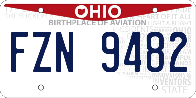 OH license plate FZN9482