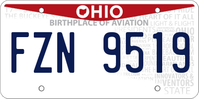 OH license plate FZN9519