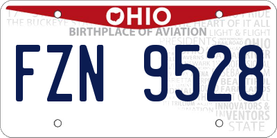 OH license plate FZN9528
