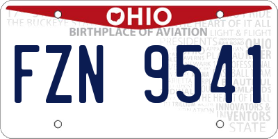 OH license plate FZN9541