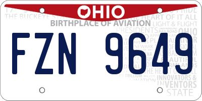 OH license plate FZN9649