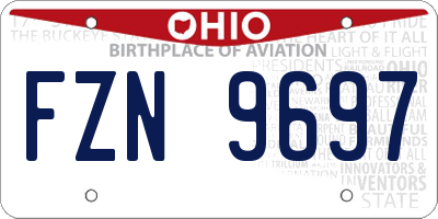 OH license plate FZN9697