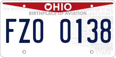 OH license plate FZO0138