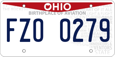 OH license plate FZO0279