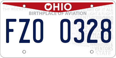 OH license plate FZO0328