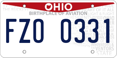 OH license plate FZO0331
