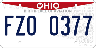 OH license plate FZO0377