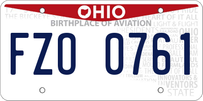 OH license plate FZO0761