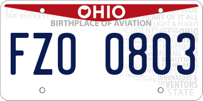 OH license plate FZO0803