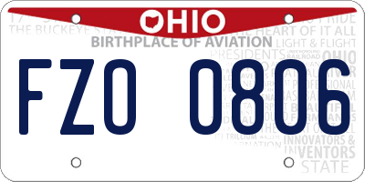 OH license plate FZO0806