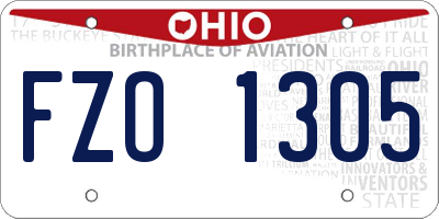 OH license plate FZO1305