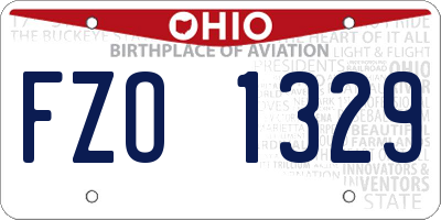 OH license plate FZO1329