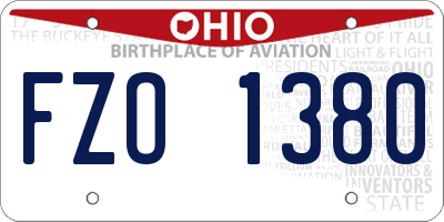 OH license plate FZO1380