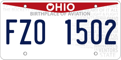 OH license plate FZO1502