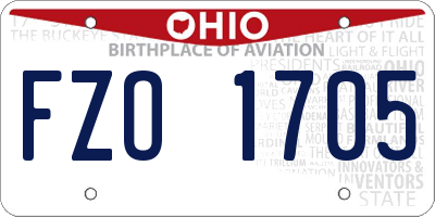 OH license plate FZO1705