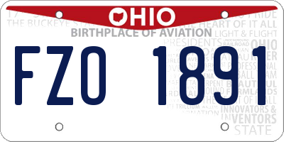 OH license plate FZO1891