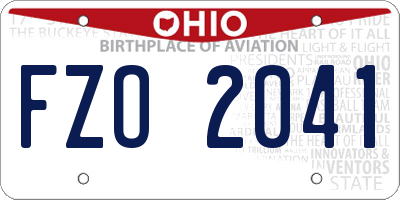 OH license plate FZO2041
