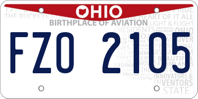 OH license plate FZO2105