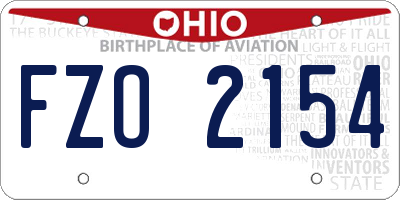 OH license plate FZO2154