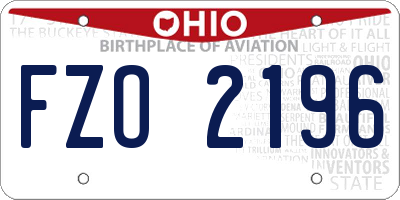 OH license plate FZO2196