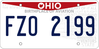 OH license plate FZO2199
